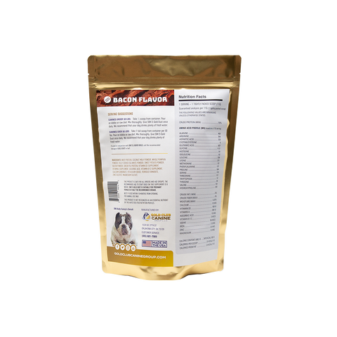 SBK'S GOLD DUST All Natural Performance Dog Recipe- Bacon Flavor-180 Servings - GOLD CLUB CANINE GROUP LLC