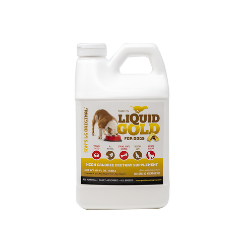 SBK'S LIQUID GOLD FOR DOGS High Calorie Dietary Supplement- Bacon Flavor- Half Gallon - GOLD CLUB CANINE GROUP LLC